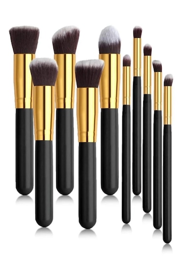 Şehrazat Saplı Makyaj Fırça Seti Siyah 10'lu