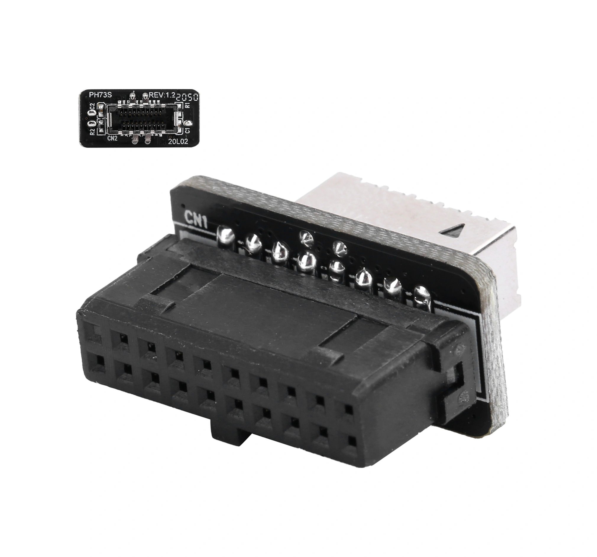 Xiyyadms Anakart Usb3.0/3.1 19p/20p'den Type-e'ye 90 Derece Dönüştürücü, 10gbps Hızlı Veri Transferi, Ön Panel Type-c Bağlantı Portu