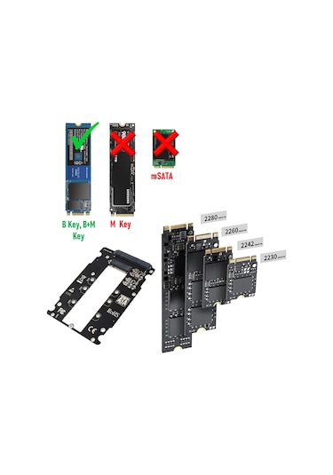 JEYI S118S M.2 SATA B-Key B+M-Key SSD to 2.5 inch SATA Adaptör