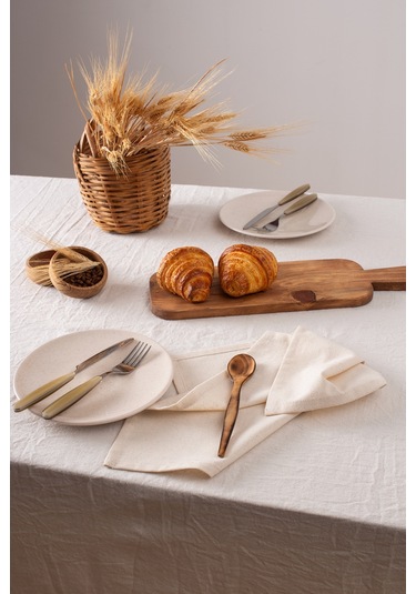 Wellstil Doku Organik Ham Keten Peçete 2'li Çok Renkli