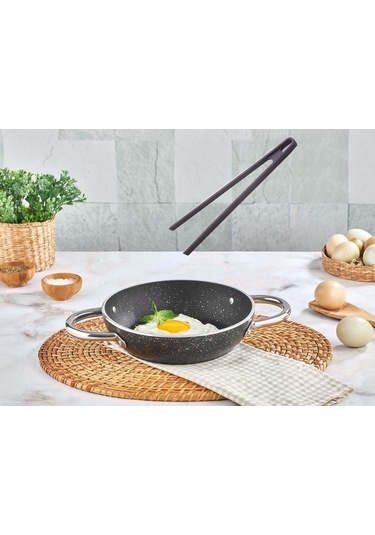Granit Sahan Yumurta Tavası 20 Cm Ve Silikon Maşa