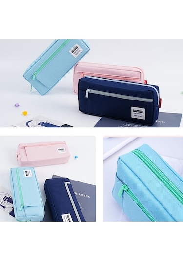 Willowhaven Qh2012 Çok Fonksiyonlu Taşınabilir Büyük Kapasiteli Kalem Kutusu Mavi 23x5x9cm Kanvas Kullanım: Kırtasiye Mavi