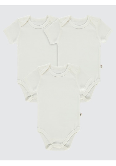 Civil Baby Bebek 3'lü Çıtçıtlı Badi 3-9 Ay Beyaz