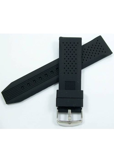 Lacost Model Silikon Saat Kordonu Siyah 18Mm Slikon Kordon Kolçak