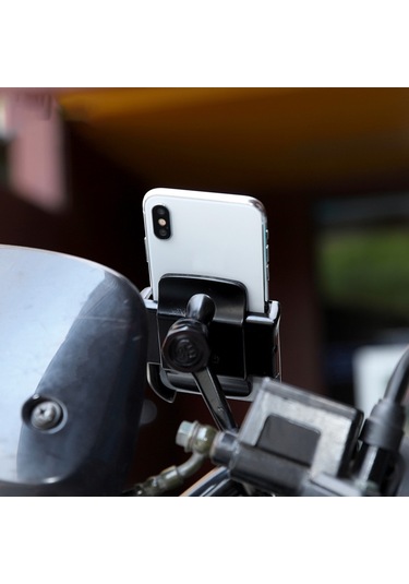 Soulader Evrensel 360 Derece Dönebilen Bisiklet Ve Motosiklet İçin Akıllı Telefon Tutucu, Güvenli Ve Pratik Siyah
