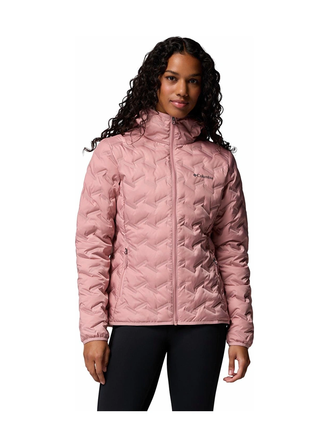 Columbia Wk2769 Delta Ridge Iı Down Hooded Jacket Kadın Mont-30844 Pembe