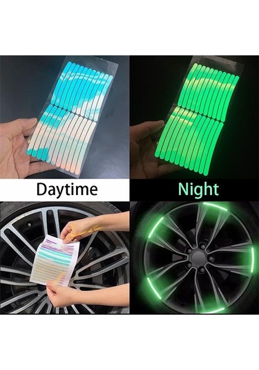 Beyaz 20 Adet Araba Tekerleği Yansıtıcı Etiket Lastik Tekerlek Göbeği Yansıtıcı Etiket Kişiselleştirilmiş Vücut Aydınlık Çıkartmalar 20pcs