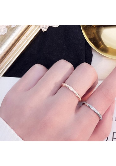 Gümüş Şık Erkek Kadın Buzlu Titanyum Çelik Bant Parmak Yüzük Düğün Teklifi Takı Aksesuarları Hediyeler Us 7 Gümüş