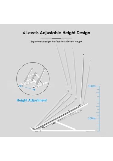 Didadodo 6 Seviyeli Katlanabilir Dizüstü Standı - Ofis & Ev Kullanımı Taşınabilir Stand