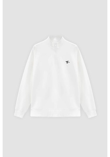 D's Damat Oversize Ekru Düz Yarım Fermuarlı Pamuklu Mevsimlik Sweatshirt 2ECE25ORT2796 Ekru D's Damat Oversize Ekru Düz Yarım Fermuarlı Pamuklu Mevsimlik Sweatshirt 2ECE25ORT2796 Ekru