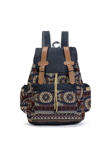 Yeni Kadın Sırt Çantası Kot Kontrast Renkli Sırt Çantası Büyük Kapasiteli Günlük Öğrenci Çantası Matches The İmage Çok Renkli