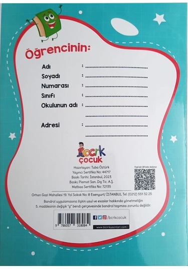 Kitap Okuma Değerlendirme Ve Etkinlik Defteri Özet Defteri 1 Adet Kitap Özet Defteri