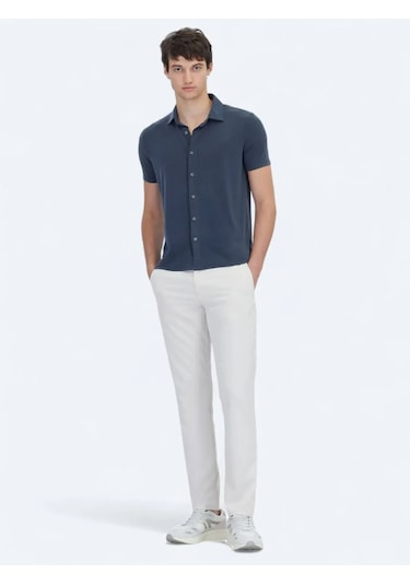 Kip Antrasit Düz Regular Fit Casual Gömlek Antrasit