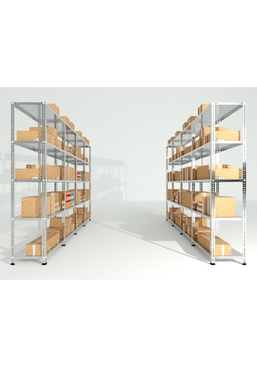 Rafburada 5 Katlı Galvaniz Çelik Raf. Depo, Kiler, Dosya Rafı 43 x 93 x 200 CM Kalınlık 0.70 MM