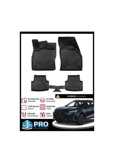 Cupra Formentor 3d Havuzlu Paspas 2021 2022 2023 2024 2025 Model Kokusuz