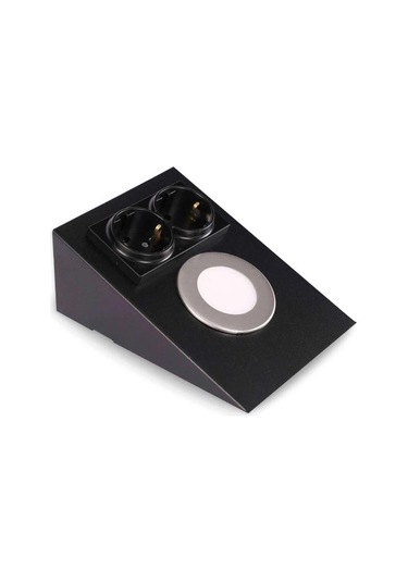 Mutfak Aydınlatma Tezgah Altı Led Prizli Led Aydınlatma Armatür Siyah Metal Siyah