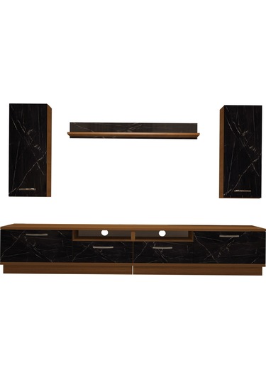 Decoraktiv Trendstyle 5220d Mdf Tv Ünitesi Tv Sehpası Ceviz - Siyah Mermer