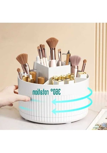 Maoyaya 360 Dönen Masaüstü Makyaj Organizatörü - Saklama Kutusu, Çok Renkli Çok Renkli