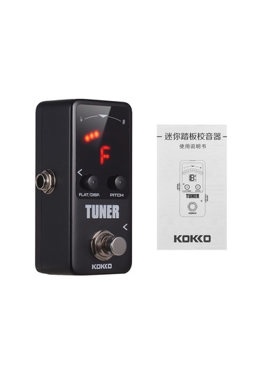 Yaozixa Küçük Boy Ahşap Gitar Pedalı Akortörü - Büyük Led Ekranlı, Yüksek Hassasiyetli, 435-445hz A4 Aralığı, Anti-skayma Lastik Tabanlı