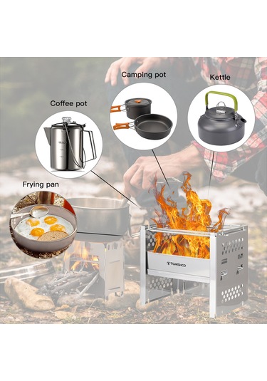 Tomshoo-dış Mekan Paslanmaz Çelik Izgara Ayarlanabilir Soba,y25384-t Gümüş