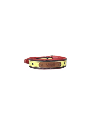 Ln Leather Gerçek Deri Orta Irk Yumuşak Dokulu 3,5 X 65 Cm Tasma Sarı Siyah