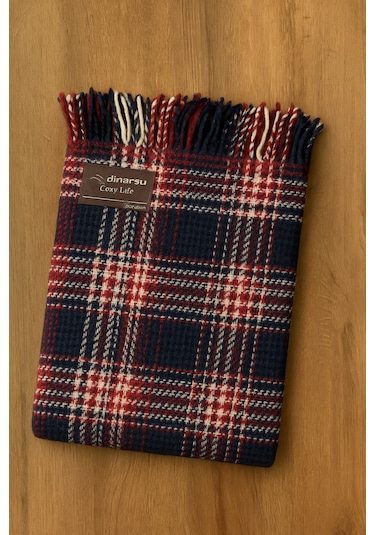 Dinarsu Cozy Life Tv Battaniyesi Kırmızı - Lacivert