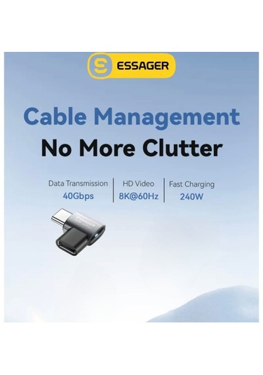 Essager Type-c To Type-c 240w 40gbps 8k+4k Usb 4.0 Ce Lisanslı Çevirici Dönüştürücü Adaptör