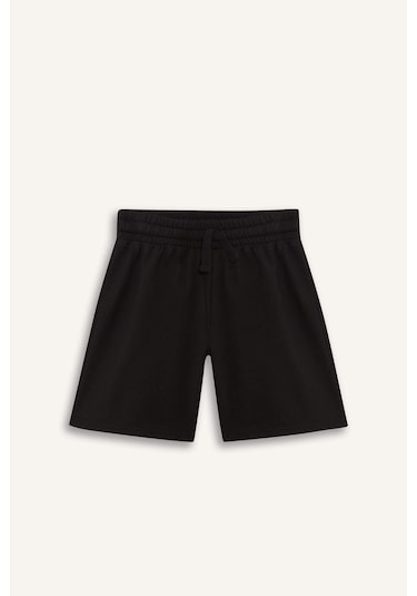 Defacto Kız Çocuk Relax Fit Beli Lastikli Basic Düz Şort D9058a825hsbk81 Siyah
