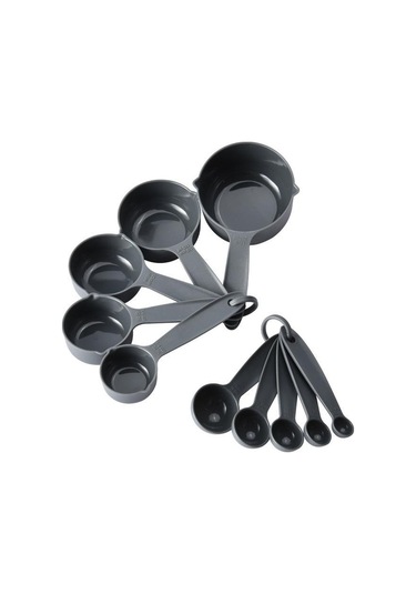 Gri 10 Adet Ölçekli Ölçüm Kaşığı Çay Kaşığı Çok Amaçlı Kaşık Kek Pişirme Un Gıda Ölçüm Kabı Ev Mutfak Aksesuarları Pişirme Araçları