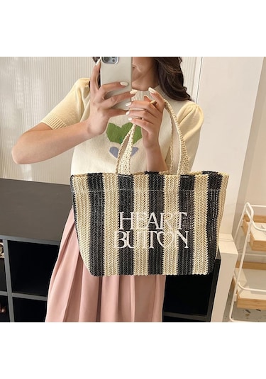 Siyah Yogodlns Yaz Plaj Saman Omuz Askılı Çanta Kadın Bohemian Dokuma Sepet Çanta El Yapımı Seyahat Çantaları Kadınlar Için Siyah