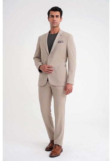C 698 Ceket Regular Fit Bej-1 Casual Bej