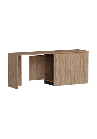 Arnetti Akser Dolaplı Geniş Çalışma Bilgisayar Masası Atlantik Çam Antrasit - Akser