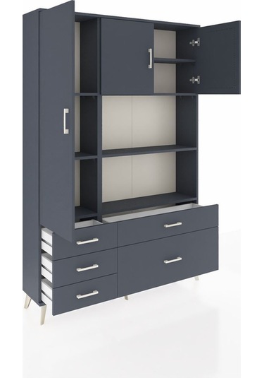 Arges Dolap 7 Raflı 5 Çekmeceli 3 Kapaklı 132x30x195 Antrasit-antrasit/antrasit Antrasıt/antrasıt Arges Dolap 7 Raflı 5 Çekmeceli 3 Kapaklı 132x30x195 Antrasit-antrasit/antrasit Antrasıt/antrasıt