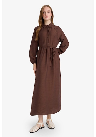 Defacto Relax Fit Hakim Yaka Uzun Kollu Elbise F5068ax25aubn334 Kahve Defacto Relax Fit Hakim Yaka Uzun Kollu Elbise F5068ax25aubn334 Kahve