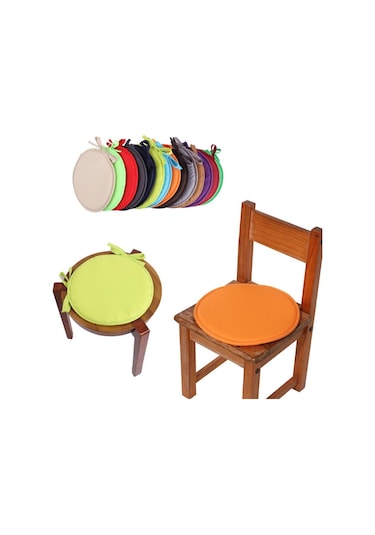 Yeşil Yuvarlak Bistro Dairesel Sandalye Minderi Koltuk Yedekleri Mutfak Yemek Çıkarılabilir Kapak Yeni