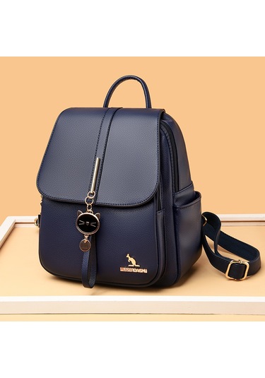 Su Geçirmez Kadın Sırt Çantası Yaz Yeni Stil Moda Kedi Kolye Bayan Sırt Çantası Düz Renk Basitsiyah Diğer