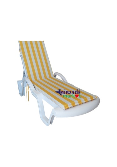 Mirzademarket Şezlong Minderi Standart Su Geçirmez Malzeme-Sarı Krem