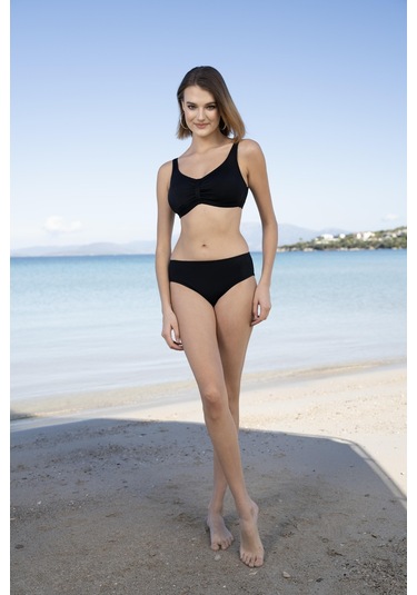 Estiva Luplu Toparlayıcı Yüksek Bel Bikini Takımı - Siyah