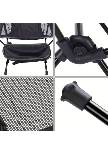 Dashanshop Ultra Hafif Katlanabilir Kamp Sandalyesi Koyu Mavi Ag Koltuklu 7075 Aluminyum 220 Lbs Koyu Mavi