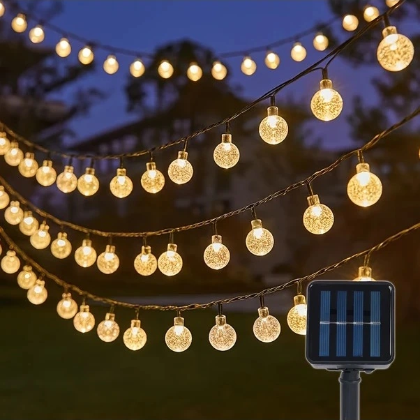 Trendooze 100 Adet Solar Kristal Küre Led Mekan Aydınlatma 39.3ft Dış