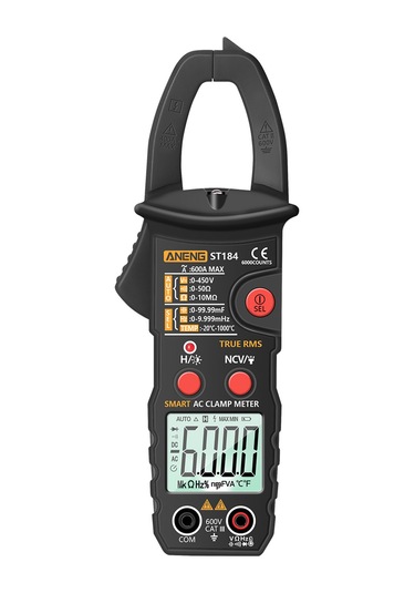 Jeemson Aneng St184 Siyah Gerçek Rms Klepmetre - Ac/dc Voltaj, Akım, Direnc, Kapasite, Sıcaklık, Frekans Ölçümü Pil Yok