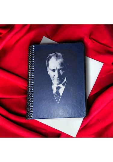 14x20 Cm Çizgisiz 80 Yaprak Atatürk Sert Kapak Telli Defter 3