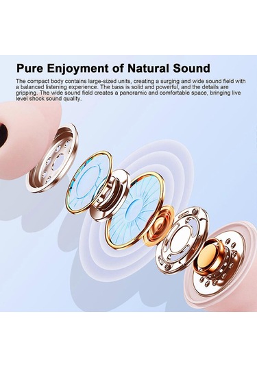 Mikrofonlu Bluetooth Kulaklık, Gerçek Kablosuz Kulaklık 5.3