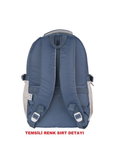 Relaxion Su Geçirmez Astarlı Kumaş Okul Seyahat Sırt Çantası 2059 Gri