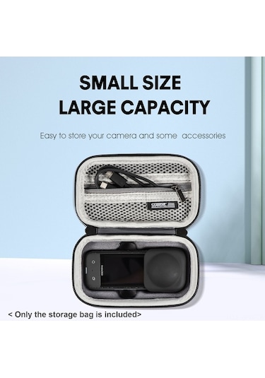 Besthome1 Insta360 X3 Siyah Pu Kamera Çantası, El Kayışı Ve Dağcı Kanca Siyah