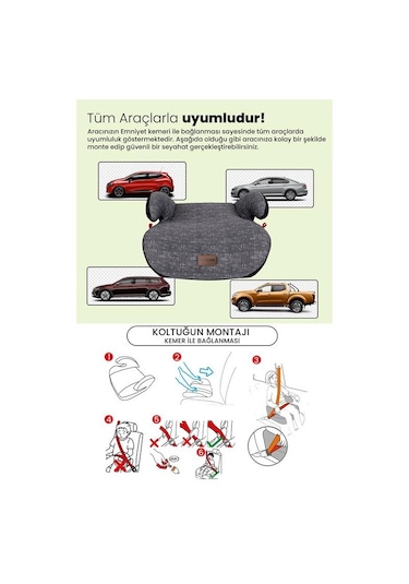 Babydoor Motto 15-36 Kg Yükseltici Oto Koltuğu Ultra Comfort Yükseltici - Siyah