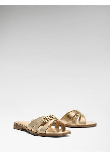 Guess-realla Kadın Deri Terlik-fljrealem19 Gold