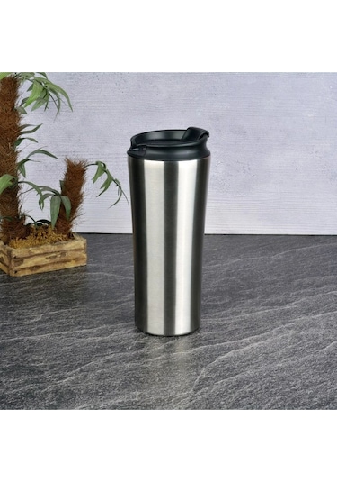 380 Ml Çelik Çift Katlı Mug Termos Flip Kapak Inox
