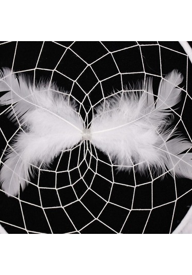 Dolıty Vintage Beyaz Sahte İnci Tüy Dream Catcher Ev Duvar 70cm