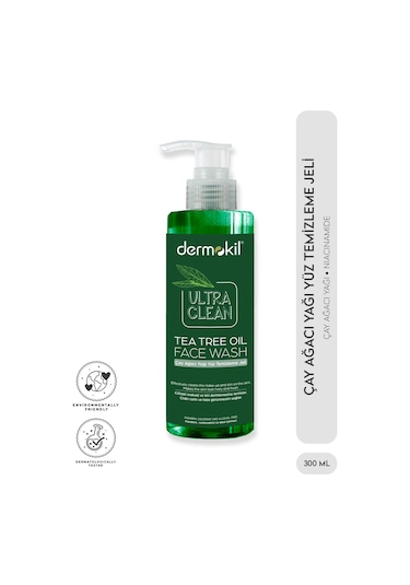 Dermokil Ultra Clean Çay Ağacı Yağı Yüz Temizleme Jeli 300 ML